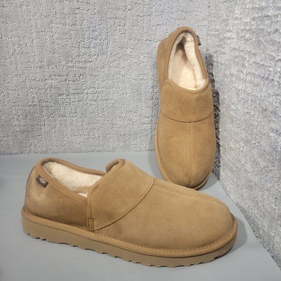 UGG Leisure Men's Sizes 12 US Chestnut Suede Shearling Waterproof Slippers. - Picture 8 of 12